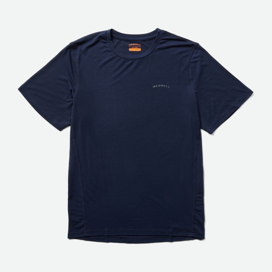 Merrell Hombre Tencel&trade; Camiseta De Manga Corta Azul Marino - Imagen 1