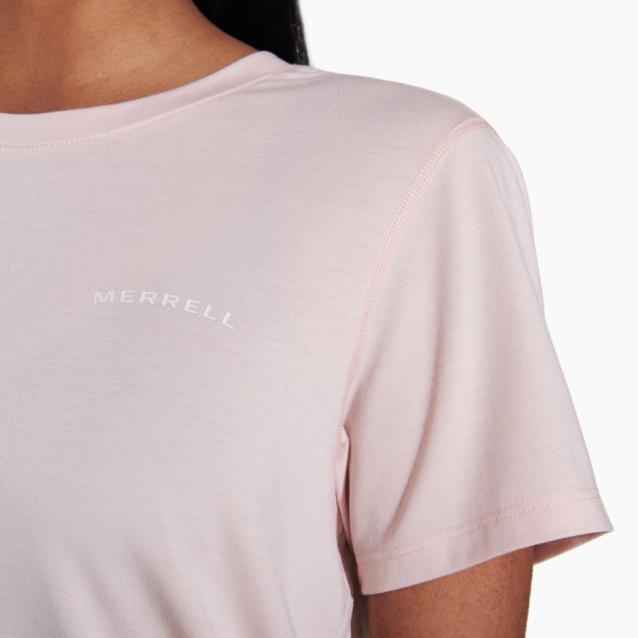 Merrell Mujer Tencel&trade; Camiseta De Manga Corta Rosa Humo - Imagen 2