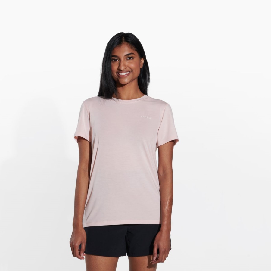 merrell_mujer_tencel_camiseta_de_manga_corta_rosa_humo.jpg Merrell Mujer Tencel™ Camiseta De Manga Corta Rosa Humo - Imagen 1